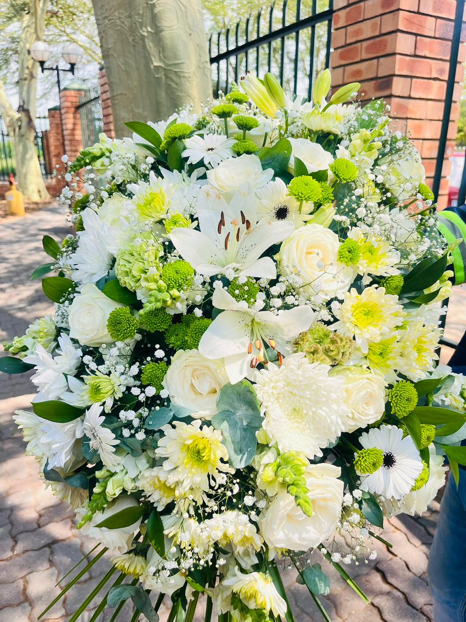 Green and White Wreath